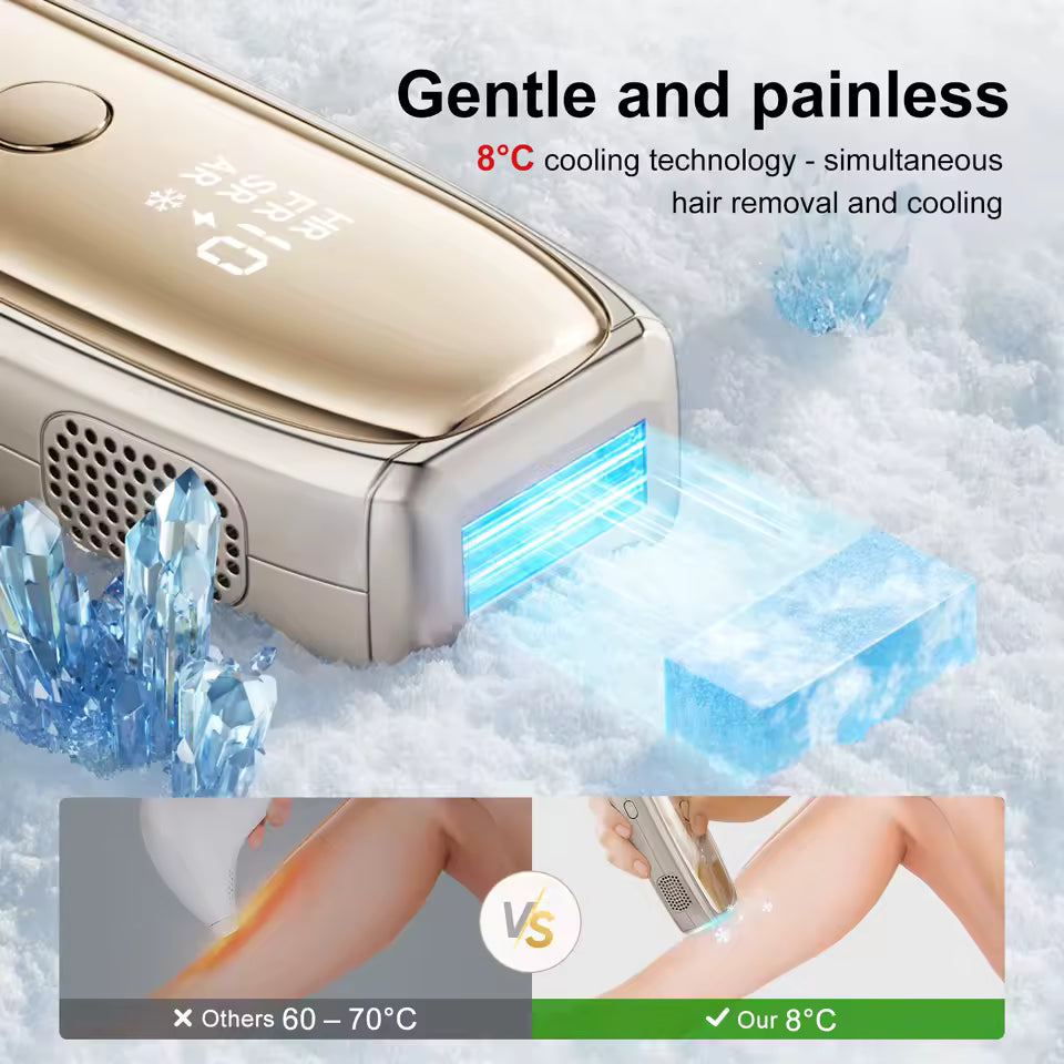 Laser Hair Removal Device with ICE Cooling