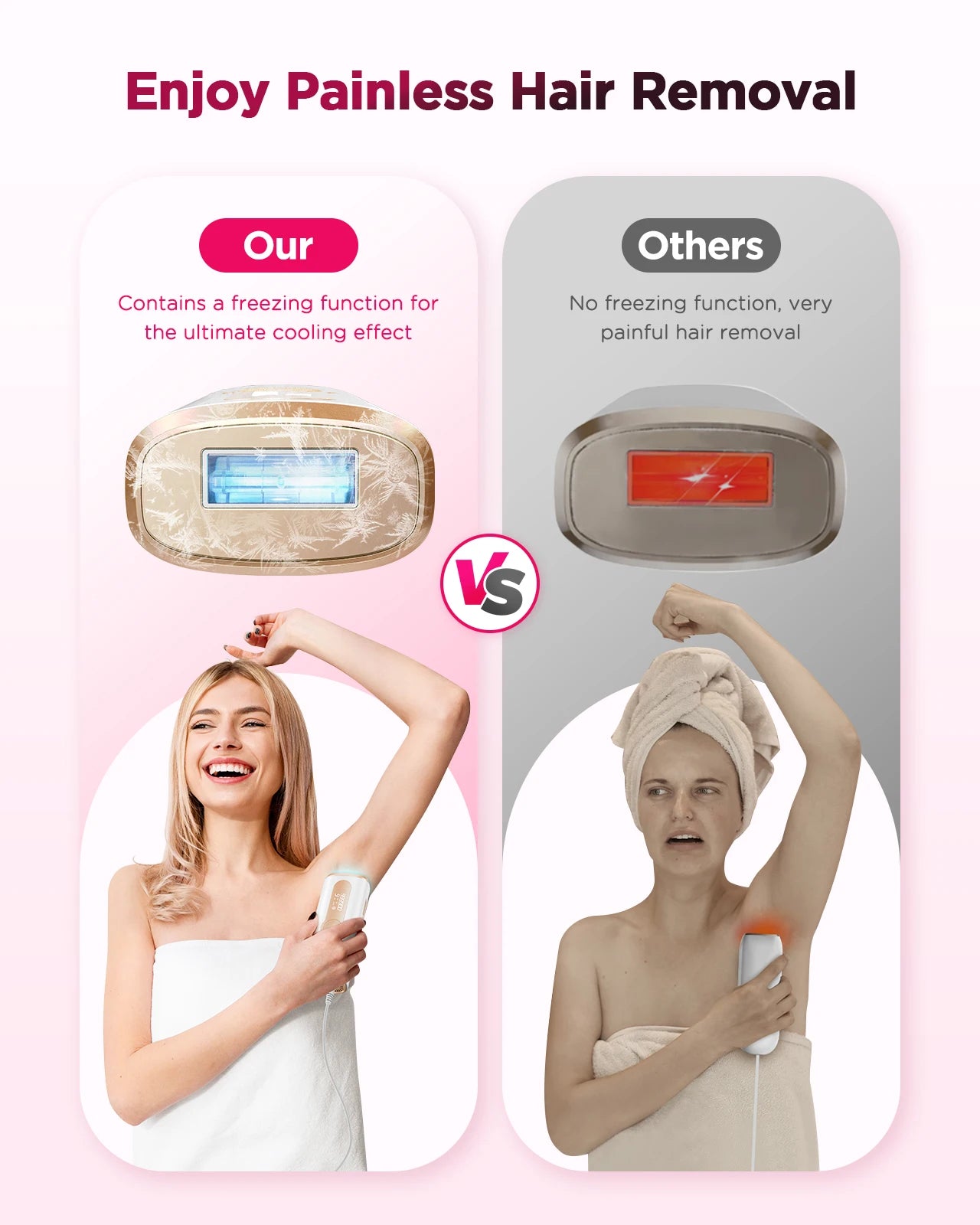 Intense Pulsed Light Hair Removal Device at Home - Ice Cooling